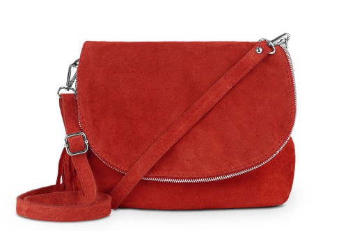 Torebka Skórzana Chlebak Vera Pelle Zamszowa Czerwona (2).jpg