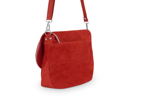 Torebka Skórzana Chlebak Vera Pelle Zamszowa Czerwona (5).jpg