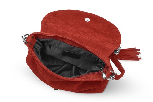 Torebka Skórzana Chlebak Vera Pelle Zamszowa Czerwona (6).jpg