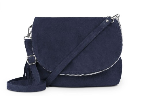 Torebka Skórzana Chlebak Vera Pelle Zamszowa Granatowa (2).jpg