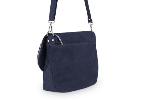 Torebka Skórzana Chlebak Vera Pelle Zamszowa Granatowa (5).jpg