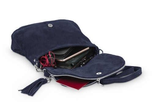 Torebka Skórzana Chlebak Vera Pelle Zamszowa Granatowa (7).jpg