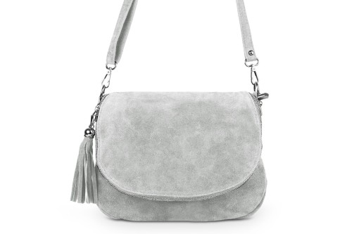 Torebka Skórzana Chlebak Vera Pelle Zamszowa Szara (1).jpg