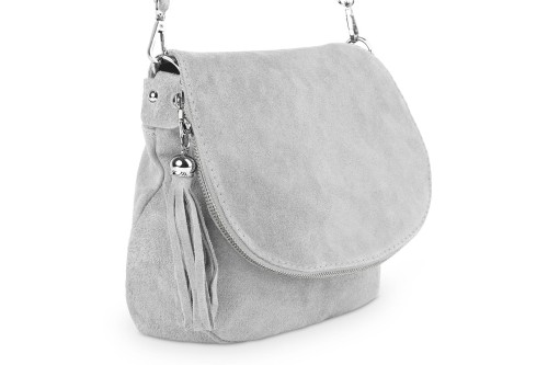 Torebka Skórzana Chlebak Vera Pelle Zamszowa Szara (3).jpg