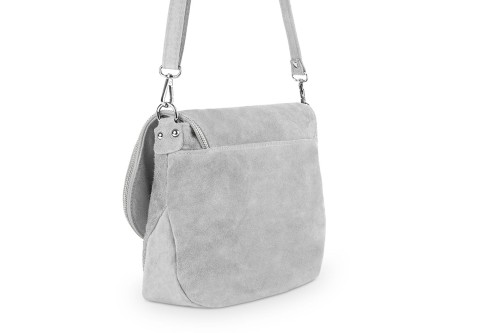 Torebka Skórzana Chlebak Vera Pelle Zamszowa Szara (5).jpg