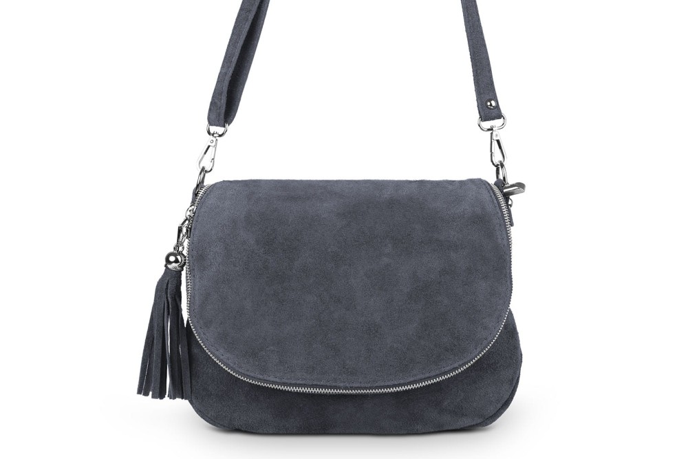 Torebka Skórzana Chlebak Vera Pelle Zamszowa Antracyt (1).jpg