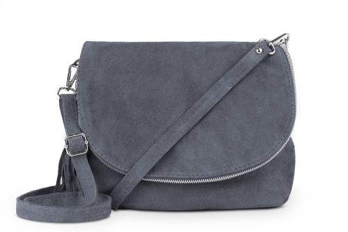 Torebka Skórzana Chlebak Vera Pelle Zamszowa Antracyt (2).jpg