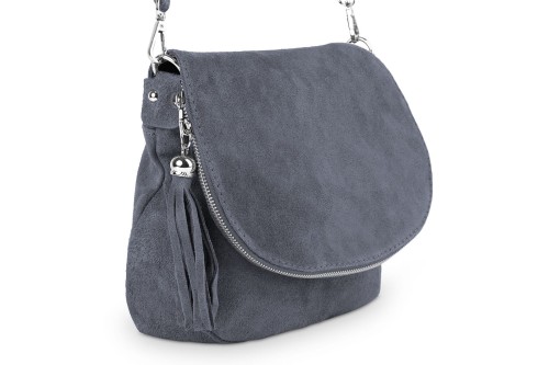 Torebka Skórzana Chlebak Vera Pelle Zamszowa Antracyt (3).jpg