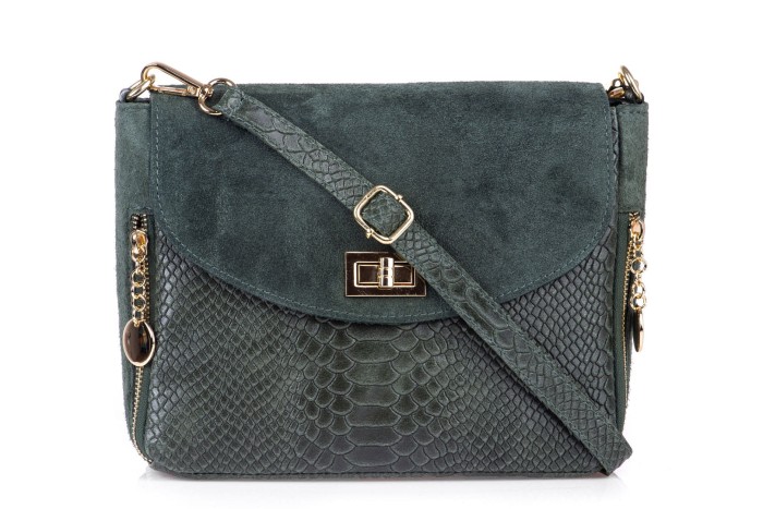 Torebka Damska Skórzana Vera Pelle Buccia Butelkowa