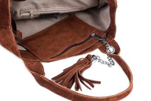 Torba Skórzana Vera Pelle Zamszowy Worek Koniak (6).jpg