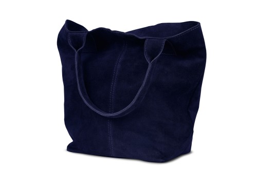 Torba Skórzana Vera Pelle Zamszowy Worek Granatowa (3).jpg