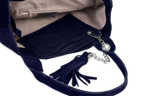 Torba Skórzana Vera Pelle Zamszowy Worek Granatowa (6).jpg