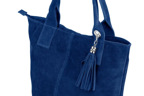 Torba Skórzana Vera Pelle Zamszowy Worek Niebieska (1).jpg