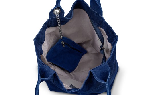 Torba Skórzana Vera Pelle Zamszowy Worek Niebieska (2).jpg
