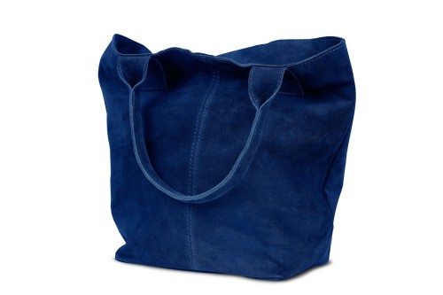 Torba Skórzana Vera Pelle Zamszowy Worek Niebieska (3).jpg