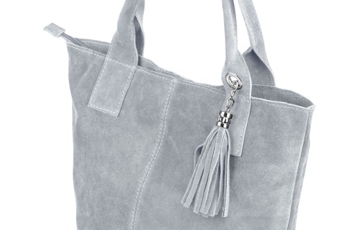 Torba Skórzana Vera Pelle Zamszowy Worek Szara (1).jpg