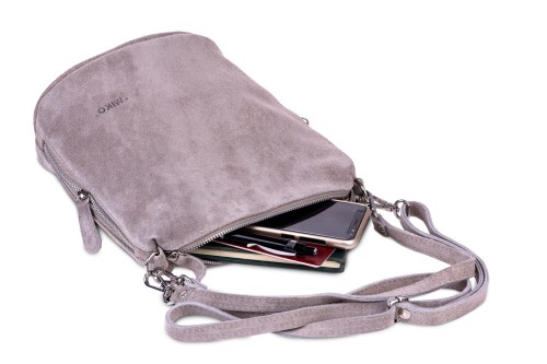 Torebka Damska Listonoszka Skórzana Vera Pelle Beżowa