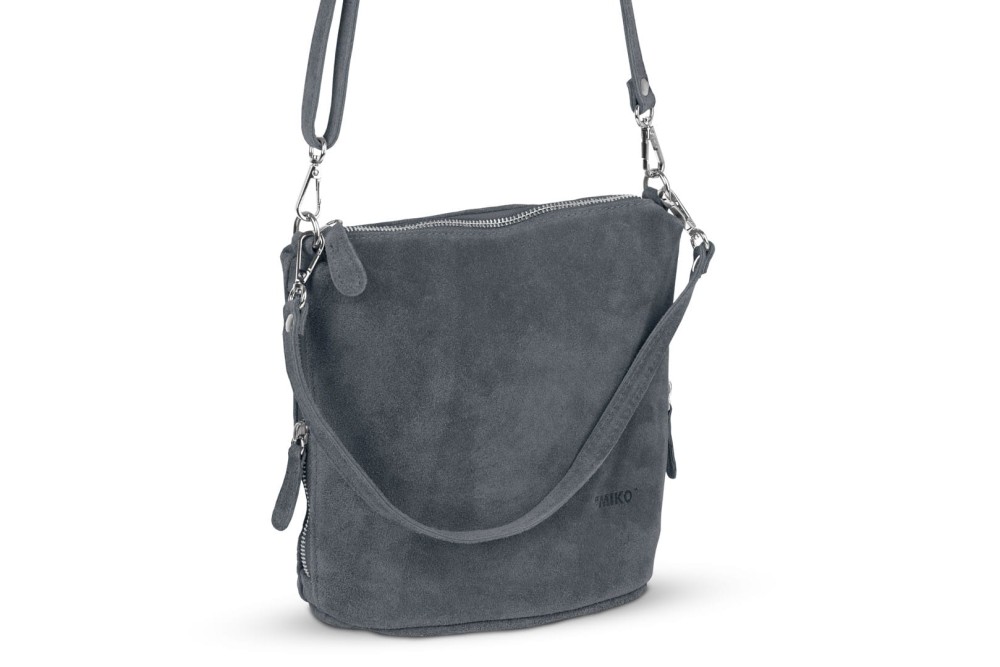 Torebka Damska Listonoszka Skórzana Vera Pelle Antracyt