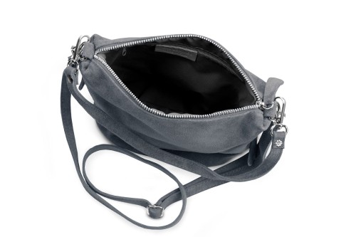 Torebka Damska Listonoszka Skórzana Vera Pelle Antracyt