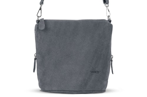 Torebka Damska Listonoszka Skórzana Vera Pelle Antracyt