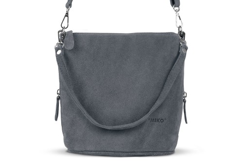 Torebka Damska Listonoszka Skórzana Vera Pelle Antracyt