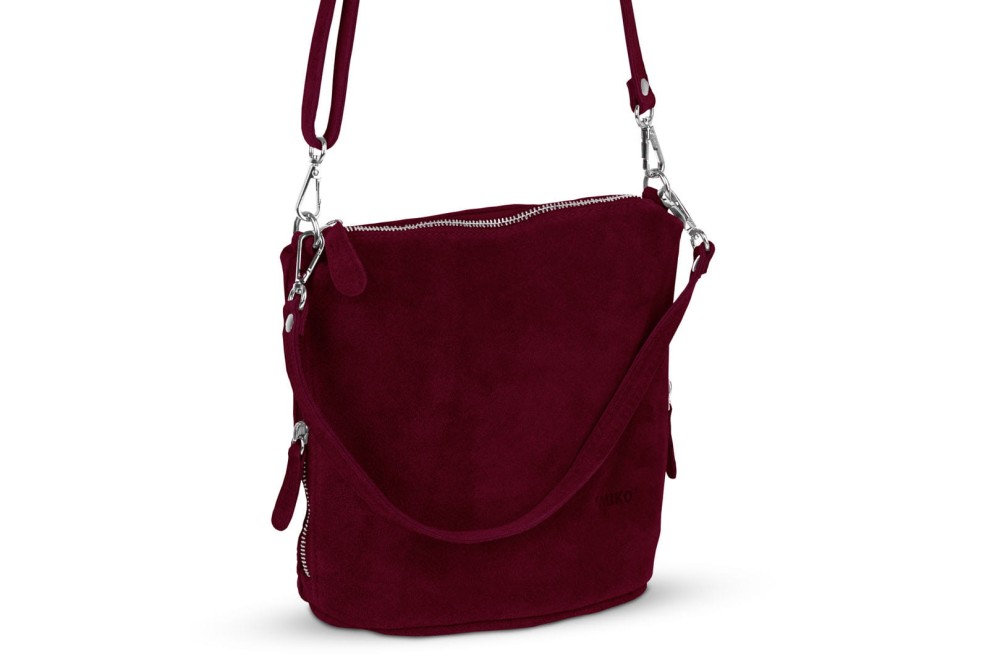 Torebka Damska Listonoszka Skórzana Vera Pelle Bordowa