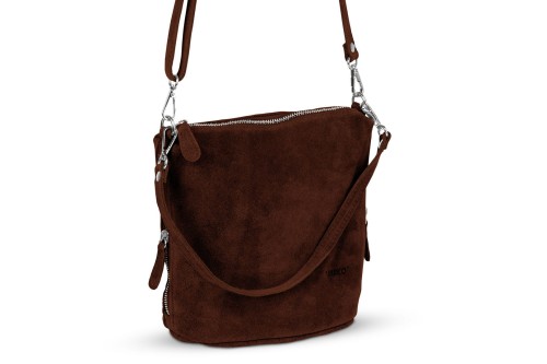 Torebka Damska Listonoszka Skórzana Vera Pelle Brązowa