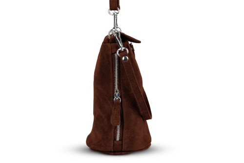 Torebka Damska Listonoszka Skórzana Vera Pelle Brązowa