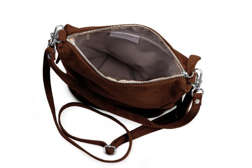 Torebka Damska Listonoszka Skórzana Vera Pelle Brązowa