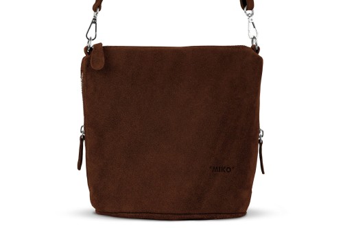 Torebka Damska Listonoszka Skórzana Vera Pelle Brązowa