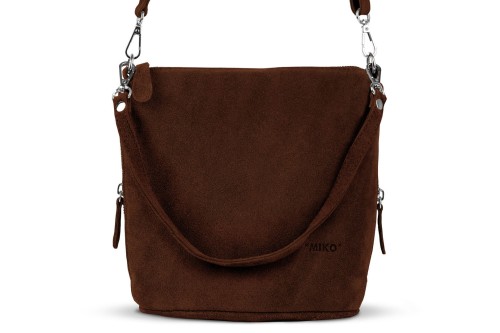 Torebka Damska Listonoszka Skórzana Vera Pelle Brązowa