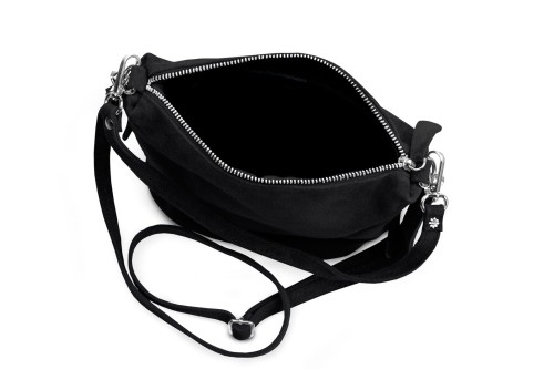 Torebka Damska Listonoszka Skórzana Vera Pelle Czarna