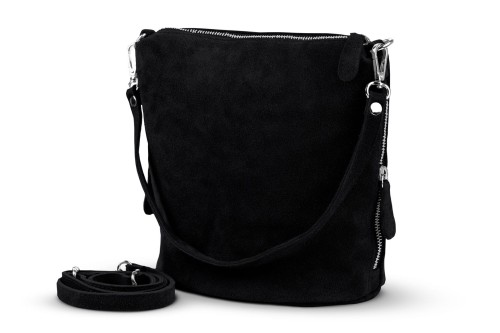 Torebka Damska Listonoszka Skórzana Vera Pelle Czarna