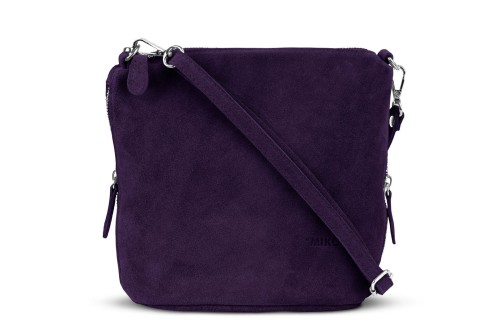 Torebka Damska Listonoszka Skórzana Vera Pelle Fioletowa