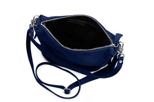 Torebka Damska Listonoszka Skórzana Vera Pelle Granatowa