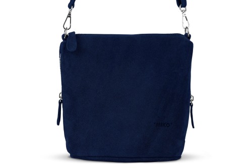 Torebka Damska Listonoszka Skórzana Vera Pelle Granatowa