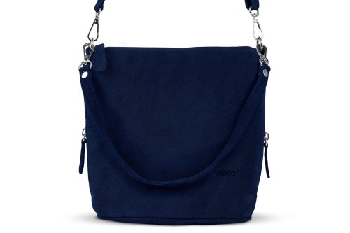 Torebka Damska Listonoszka Skórzana Vera Pelle Granatowa