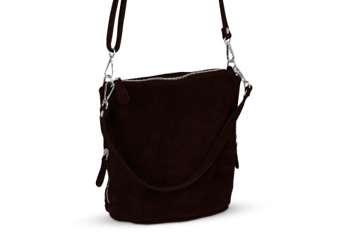 Torebka Damska Listonoszka Skórzana Vera Pelle Heban