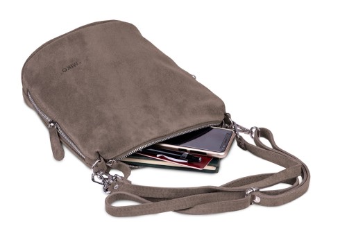 Torebka Damska Listonoszka Skórzana Vera Pelle Orzech