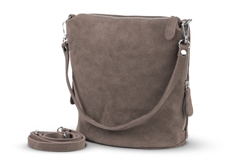 Torebka Damska Listonoszka Skórzana Vera Pelle Orzech