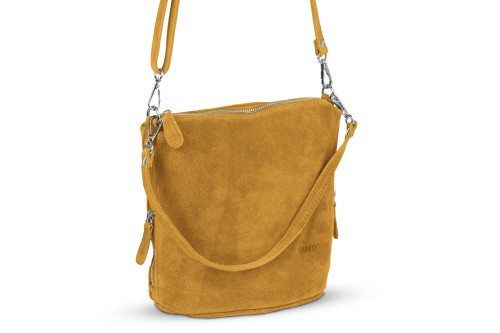 Torebka Damska Listonoszka Skórzana Vera Pelle Szafran