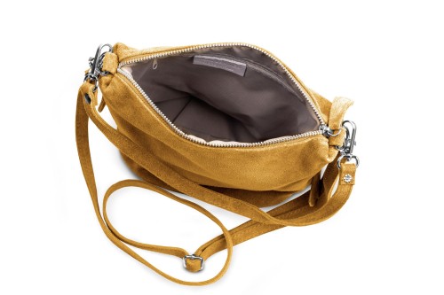 Torebka Damska Listonoszka Skórzana Vera Pelle Szafran