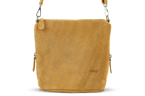 Torebka Damska Listonoszka Skórzana Vera Pelle Szafran