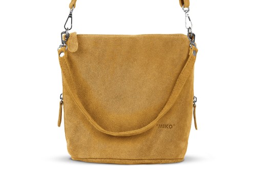 Torebka Damska Listonoszka Skórzana Vera Pelle Szafran