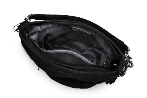 Torba Skórzana Vera Pelle Victoria Zamszowa Czarna