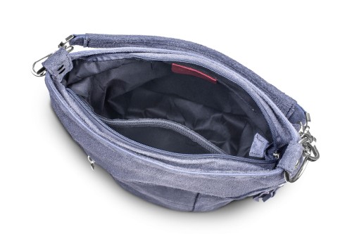 Torba Skórzana Vera Pelle Victoria Zamszowa Antracyt