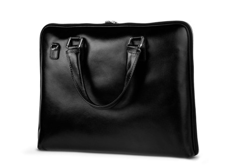 Torba Skórzana Vera Pelle na Laptop Czarna