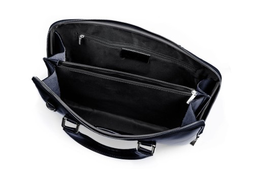 Torba Skórzana Vera Pelle na Laptop Granatowa