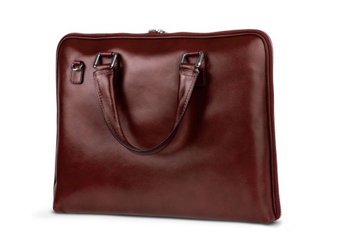Torba Skórzana Vera Pelle na Laptop Koniak