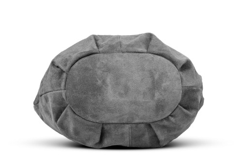 Torba Skórzana Vera Pelle Zamszowy Worek Grafitowa